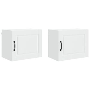 vidaXL Wall Cabinet PORTO 2 pcs White Engineered Wood