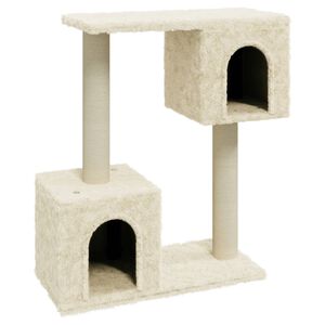 vidaXL Cat Tree | Cream | Engineered wood, plush, sisal | Medium | Cat Tree