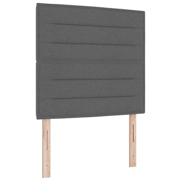 vidaXL LED Headboard with LED Strip Lights Dark Grey 80 cm Polyester