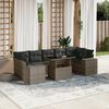 vidaXL 8 Piece Garden Sofa Set with Cushions Grey Poly Rattan