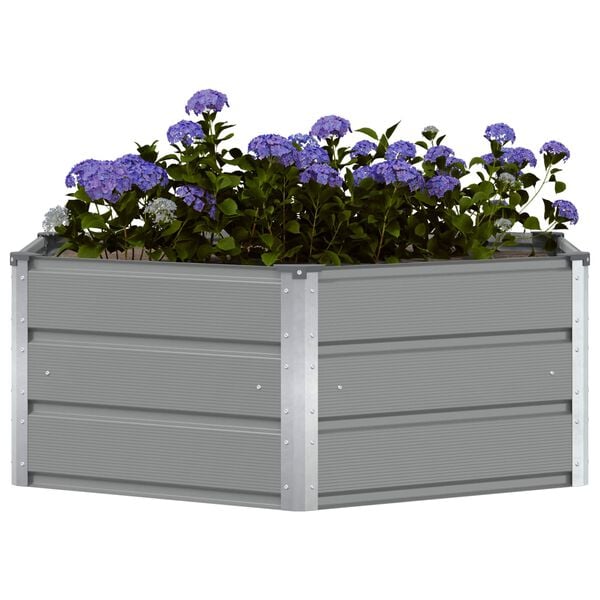 vidaXL Planter Light Grey 129 x 129 x 45 cm Steel