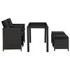 vidaXL 5 Piece Outdoor Dining Set with Cushions Poly Rattan Black
