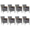 vidaXL 9 Piece Garden Dining Set Grey