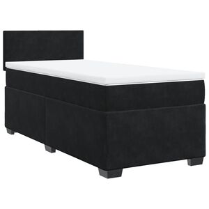 vidaXL Box Spring Bed with Mattress Black King Single Velvet