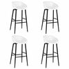 vidaXL Bar Chair | Set of 4 | White | PP, Powder-Coated Steel | Extra Tall