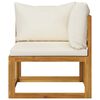 vidaXL 6 Piece Garden Lounge Set with Cushion Cream Solid Acacia Wood