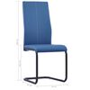 vidaXL Cantilever Dining Chairs 2 pcs Blue Faux Leather