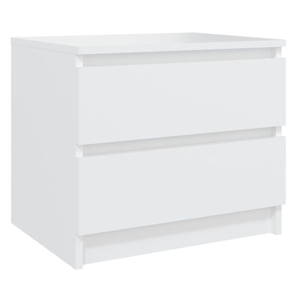 vidaXL Bed Cabinet White 50x39x43.5 cm Engineered Wood