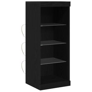 vidaXL LED Sideboard Black Oak 41 x 37 x 100 cm Engineered Wood