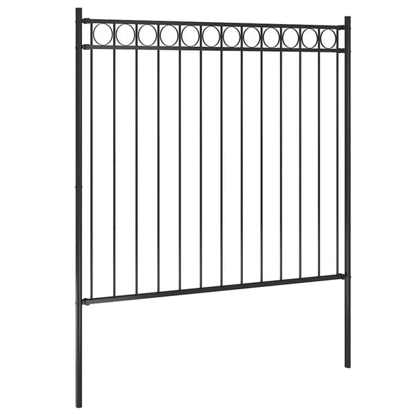 vidaXL Garden Fence Steel 1.7x1.5 m Black