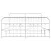 vidaXL Metal Bed Frame without Mattress with Footboard White 180x200cm