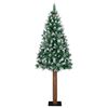vidaXL Slim Christmas Tree with Real Wood and White Snow Green 150 cm
