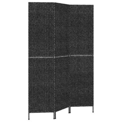 vidaXL Room Divider 3-Panel Black 122x180 cm Water Hyacinth