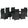 vidaXL Garden Dining Set 7 pcs Black Poly Rattan