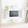 vidaXL TV Cabinet Set Wall-mounted 2 pcs White Engineered Wood