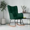 vidaXL Rocking Chair Dark Green Velvet