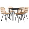 vidaXL 5 Piece Garden Dining Set Poly Rattan