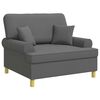 vidaXL Armchair with Cushions Dark Grey Fabric