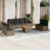 vidaXL 9 Piece Garden Sofa Set with Cushions Grey Poly Rattan