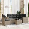 vidaXL 6 Piece Garden Sofa Set with Cushions Grey Poly Rattan