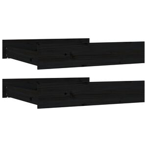 vidaXL Bed Drawer | Black | Solid pine wood | Standard | Bed Drawer