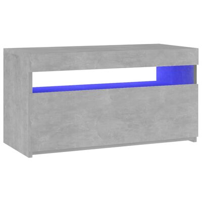 vidaXL TV Cabinet with LED Lights Concrete Grey 75x35x40 cm
