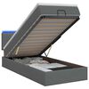 vidaXL Ottoman Bed with Mattress and LED Dark Grey King Single Fabric