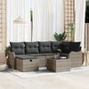 vidaXL Garden Sofa Set with Cushion Manual 7 pcs Grey Poly rattan