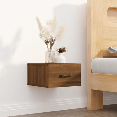 vidaXL Wall-mounted Bedside Cabinets 2 pcs Brown Oak 35x35x20 cm