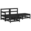 vidaXL 4 Piece Garden Lounge Set with Cushions Black Solid Wood