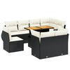 vidaXL 9 Piece Garden Sofa Set with Cushions Black Poly Rattan