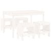 vidaXL 5 Piece Garden Dining Set White Solid Wood Pine