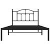vidaXL Metal Bed Frame without Mattress with Headboard Black 107x203cm
