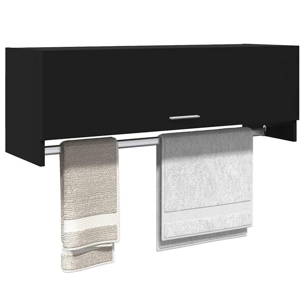 vidaXL Wardrobe Black 100x32.5x35 cm Engineered Wood