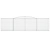 vidaXL Arched Gabion Baskets 5 pcs 400x50x100/120 cm Galvanised Iron