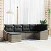 vidaXL Sofa Set with Cushion 6 pcs Grey Poly Rattan