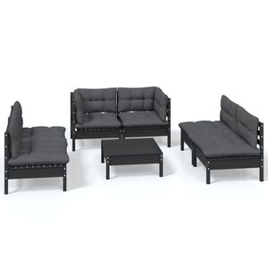vidaXL 7 Piece Garden Lounge Set with Cushions Solid Pinewood