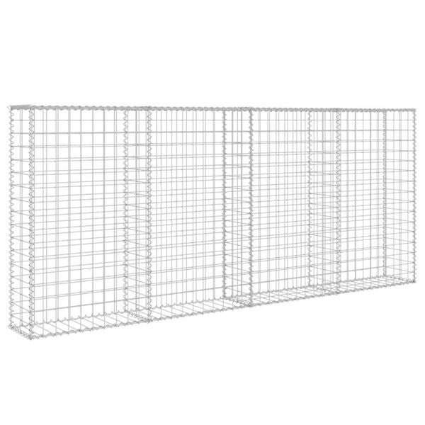 vidaXL Gabion Wall with Covers Galvanised Steel 200x20x85 cm