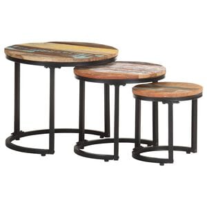 vidaXL Side Tables 3 pcs Solid Reclaimed Wood