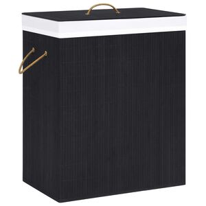 vidaXL Bamboo Laundry Basket Black 83 L