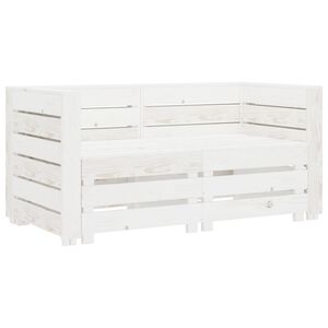 vidaXL Garden 2-Seater Pallet Sofa Solid Pinewood White
