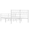 vidaXL Metal Bed Frame without Mattress with Footboard White 150x200cm