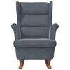 vidaXL Rocking Chair Wingback Dark Grey Velvet and Solid Wood