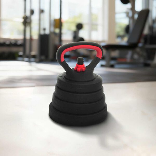 vidaXL 4-in-1 Dumbbell Set Black and Red 121 x 19.5 x 19.5 cm