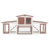 vidaXL Outdoor Large Rabbit Hutch Brown and White 201x45x85 cm Wood