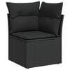 vidaXL Garden Sofa Set with Storage 7 pcs Black Poly rattan