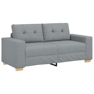vidaXL Loveseat Sofa Light Grey 180x77x82 cm Fabric