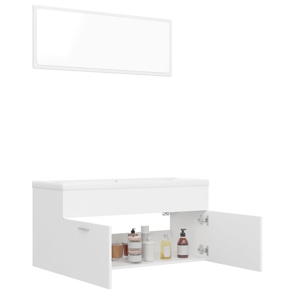 vidaXL Bathroom Furniture Set White Engineered Wood