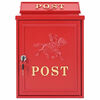 vidaXL Wall Mounted Mailbox Red 29 x 13 x 41 cm Cast Aluminum