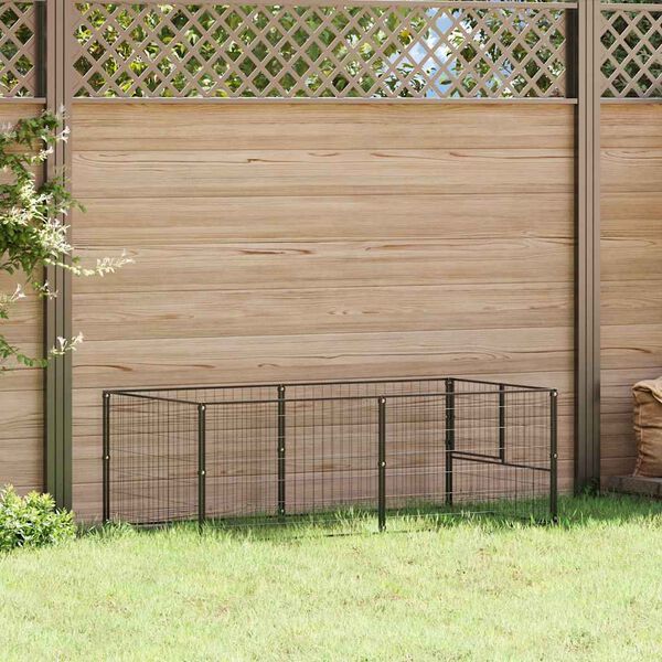 vidaXL Dog Kennel Black 200x100x70 cm Steel